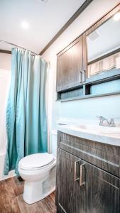 een badkamer met een toilet en een wastafel bij 3 Bedroom Cottage St. Andrews Lane 20 in Keene