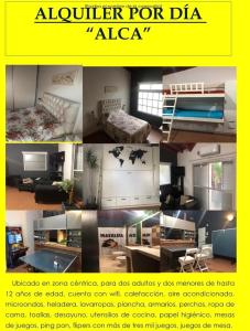 Un collage de imágenes de una habitación con un dormitorio. en Alquiler por Día Alca!!!!, en Viedma