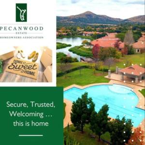 a collage of pictures of a house and a pool at Lovely Family Home / Pecanwood Golf Estate in Hartbeespoort