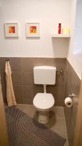 Exklusiv wohnen am Bergpark! في كاسيل: حمام مع مرحاض أبيض في الغرفة