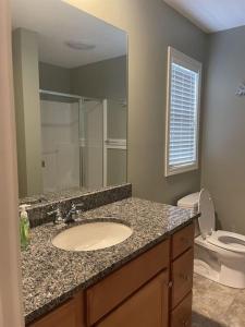 a bathroom with a sink and a toilet at Bay View Condo 3 in Sodus Point