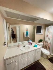 een badkamer met een wastafel en een toilet bij Sunshine Home in Cape Coral