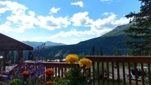 Ein allgemeiner Bergblick oder ein Berglick von des Ferienparks aus