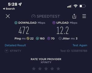 a screenshot of a cell phone screen with the speediest at Tranquil 2BR Apt Mpls - 8075 Apt 3 in Minneapolis