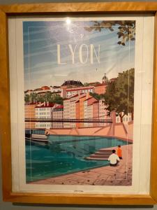 a picture of a painting of a city at Appartement très proche centre LYON, 4 personnes in Caluire-et-Cuire