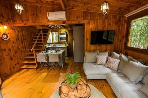 Televiisor ja/või meelelahutuskeskus majutusasutuses Casa na Árvore em Gramado