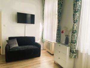 Televízia a/alebo spoločenská miestnosť v ubytovaní Silentium City Apartman Sárvár