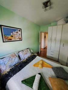 クラグイェヴァツにあるApartman Swissの部屋の中に大きなベッドがある寝室