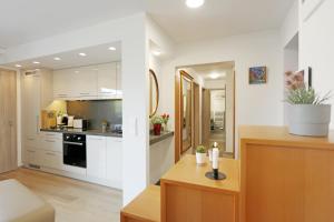 Kuchyňa alebo kuchynka v ubytovaní Atrium Apartman Hévíz mit Panoramaterrasse und Tiefgarage
