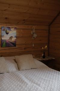 Postel nebo postele na pokoji v ubytování Гірські будиночки