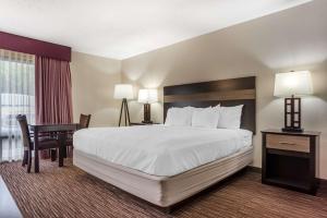 a hotel room with a large bed and a desk at Best Western Oak Manor in Biloxi +19 photos