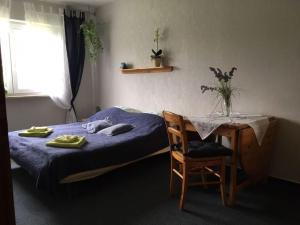 Säng eller sängar i ett rum på Nice apartment in Jork
