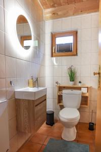 Koupelna v ubytování Bayerwaldchalet