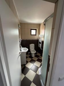 Koupelna v ubytování Pasul Schiorilor by Genco + 13 fotografií