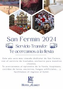 a flyer for san fermin seminar to rename a la festival at Hotel Albret in Pamplona