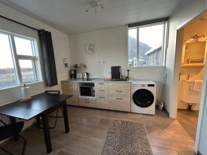 Kuchyň nebo kuchyňský kout v ubytování Apartment Skógafoss