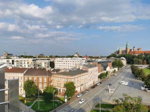 a view of a city with buildings and a street at Heart of Cracow in Krakow