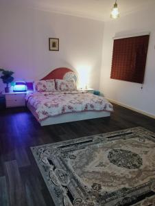 麥地那的住宿－Soma Apt，一间卧室配有一张床和地毯