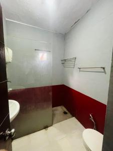 a bathroom with a toilet and a sink at Hotel Urban Zip in Agra