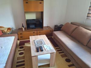 a living room with a couch and a table at Apartman Vuković in Foča