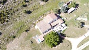 an aerial view of a house in a field at Studio au cœur du Verdon in La Palud sur Verdon