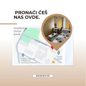 un diagrama en forma de corazón de una habitación con un mapa en Stan Na Dan - Smederevo, en Smederevo
