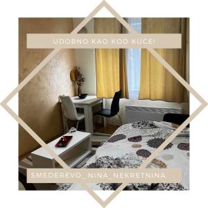 1 dormitorio con cama, escritorio y mesa en Stan Na Dan - Smederevo, en Smederevo