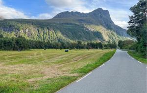 une route menant à un champ avec une montagne dans l'établissement 2 Bedroom Gorgeous Apartment In Eresfjord, à Nauste