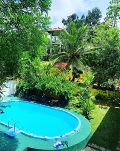 una piscina frente a un complejo en Ayur Nelum Villa en Bentota