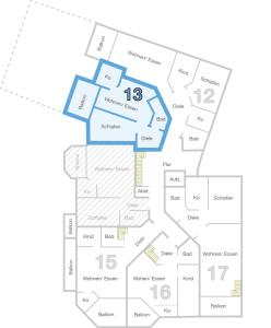 a floor plan of a building at Apartment 13 - Ferienresidenz Roseneck, mit Schwimmbad in Todtnauberg bei Feldberg in Todtnauberg