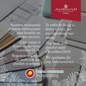 a brochure for an american restaurant with a diagram at Amérian Portal Del Iguazú Hotel in Puerto Iguazú