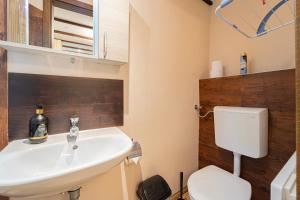 bagno con lavandino e servizi igienici di B48 Woodhause a Törökbálint