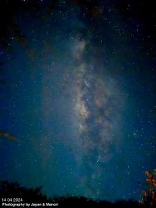 a starry night sky with a milky way at Ego Swargarajje Yala Thissamaharama in Tissamaharama