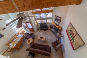 an overhead view of a living room with a ceiling at 593 New June Lake Condo in June Lake