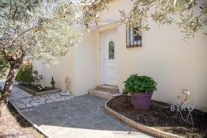 een voordeur van een huis met een plant bij Superb renovated villa 2 steps from Seillans in Seillans