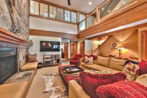 a living room with a couch and a fireplace at Great Location, Hot Tub & Outdoor Recreation! Deer Valley Fawngrove Terrace in Park City