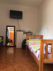 1 dormitorio con 1 cama y TV de pantalla plana en LO DE BETTY en Villa Unión