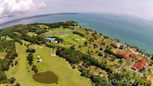 an aerial view of a park next to the water at Golf Resort View at Kaina Tower Nuvasa Bay 9B22 in Nongsa