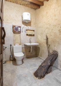 ein Bad mit einem WC und einem Waschbecken in der Unterkunft Olive Garden House Siwa in Siwa