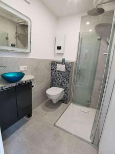 Bathroom sa Apartment bei der Palme mit Sauna Möglichkeit