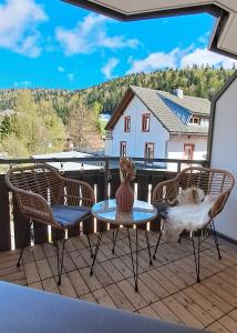 Balkón nebo terasa v ubytování Ferienwohnung Waldblick