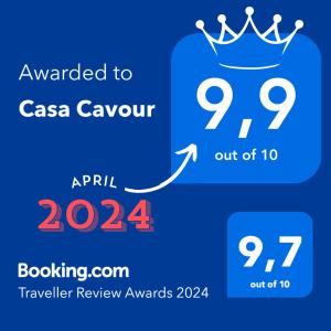 a white crown on a blue background with the text awarded to csa canyon app at Casa Cavour in Misterbianco