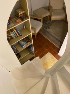 an overhead view of a living room with a mirror at SoeursGrises Béziers Centre Historique coeur de l'Hérault capitale d'Occitanie in Béziers