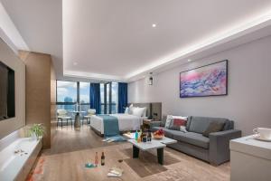 Χώρος καθιστικού στο Changsha Zealandia Serviced Apartment