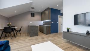 Televízia a/alebo spoločenská miestnosť v ubytovaní AV apart hotel