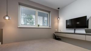 Televízia a/alebo spoločenská miestnosť v ubytovaní AV apart hotel