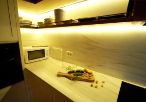 Kuchyň nebo kuchyňský kout v ubytování Ema Apartment Tirana