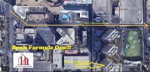 un mapa de una ciudad con las palabras mejor fórmula omega en MGM Signature-32-607 F1 Track & Strip View Balcony, en Las Vegas