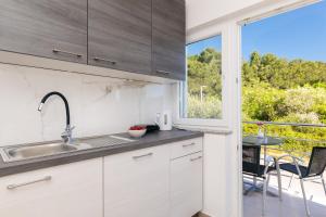 Kuchyň nebo kuchyňský kout v ubytování Apartman Sara