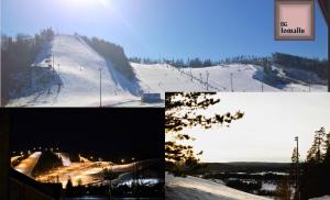 ヤムサにあるAmeno 1 Himos by DG Lomailuの四枚のスキー場写真のコラージュ